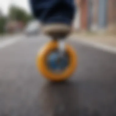 Close-up of Premium Cruiser Skateboard Wheels on Pavement