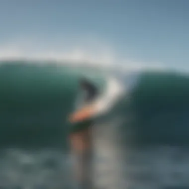 Surfer catching a wave in Puerto Escondido