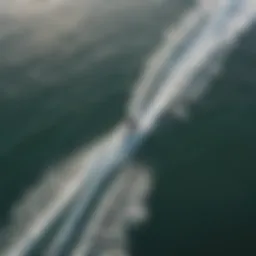 Dynamic aerial view of pump foil boarding in action