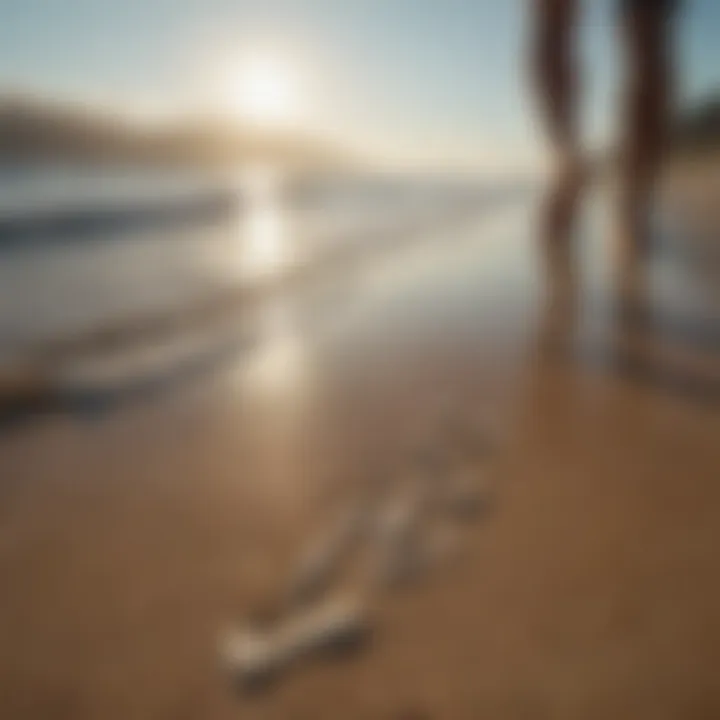 Footprints on the sandy beach