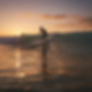 Surfboard in Sunset Glow