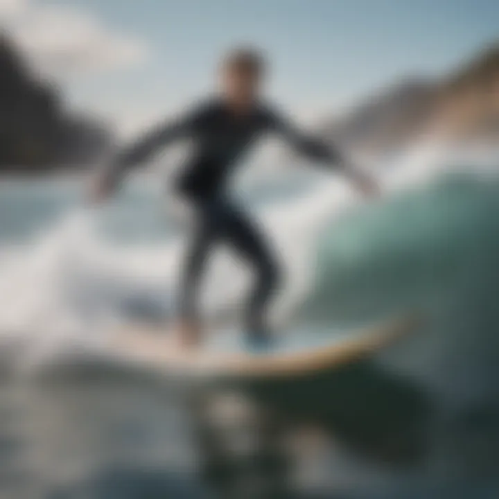 Surfer riding a technologically enhanced electric motor surfboard