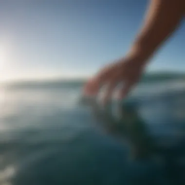 Close-Up of Hydro Foil Technology in Surfboard