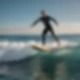 Motorized floating surfboard in action