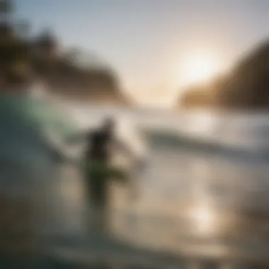 Surf instructor demonstrating advanced techniques