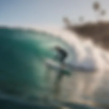 Surfer performing a stylish maneuver on a wave