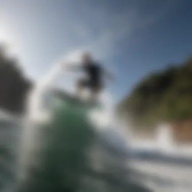 Dynamic wake surf performance showcasing a 360-degree rotation