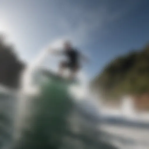 Dynamic wake surf performance showcasing a 360-degree rotation