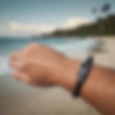 Elegant shark bracelet on a pristine beach backdrop