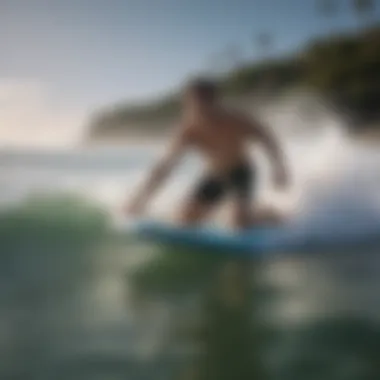 Surfing enthusiasts enjoying the thrill of boogie boarding