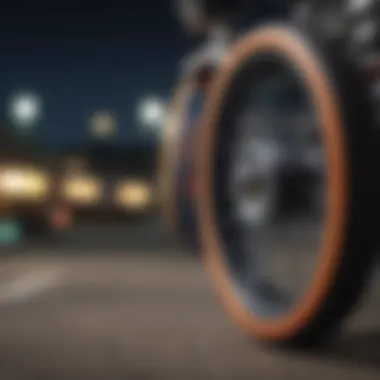 Close-up of skateboard wheels for 10-year-olds