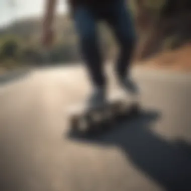 Skateboarder navigating a sharp turn with soft wheels