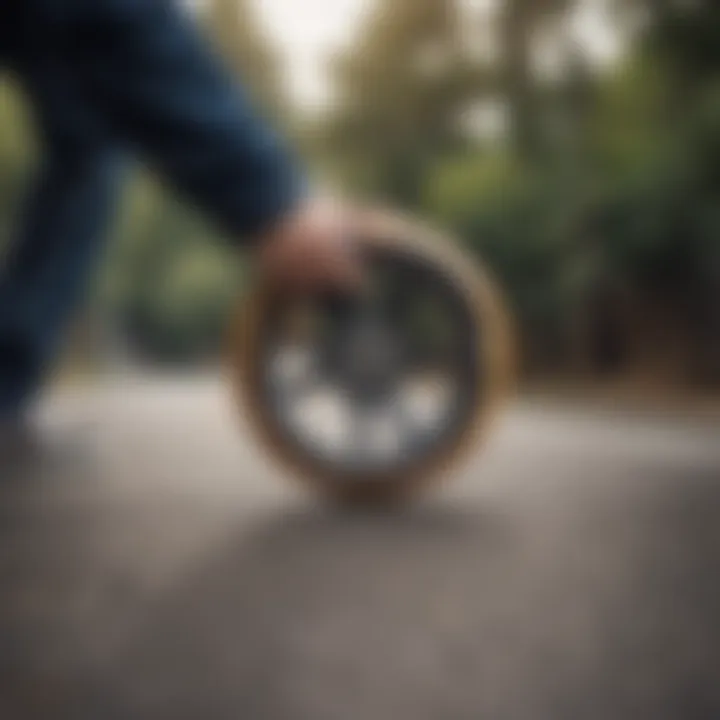 Innovative skateboard wheel technology close-up