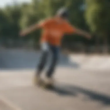 Young skateboarder practicing tricks at a skatepark