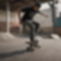 Skateboarder capturing a trick with a high-performance camera