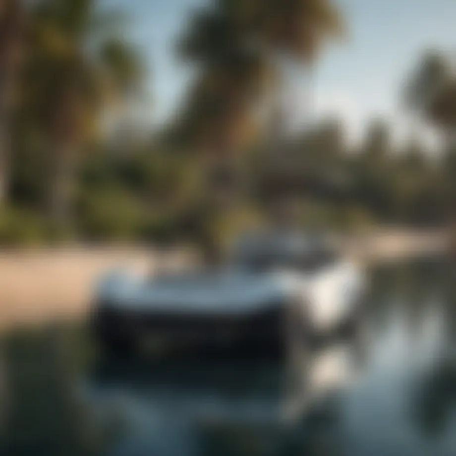 A sleek and modern golf cart paddle board rack