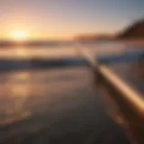 Sleek and Stylish Surf Rod against Sunset