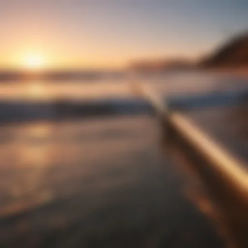 Sleek and Stylish Surf Rod against Sunset