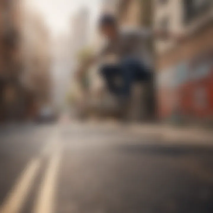 Skateboarder enjoying a smooth ride through the city