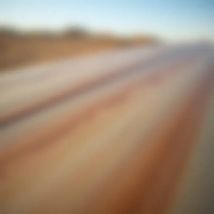 Close-up of soft top longboard surfboard texture
