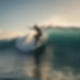 A surfer gracefully riding a mesmerizing wave