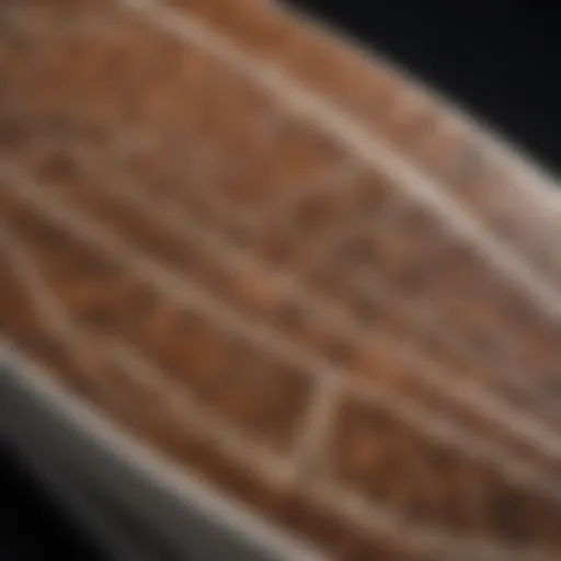 A close-up view of the intricate design patterns on a Soulcraft wakesurf board