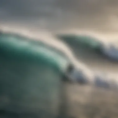 Surfer navigating challenging waves from south west direction