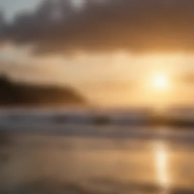 Sunset over the surfers at Playa Venao