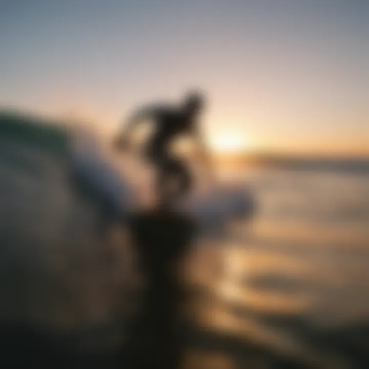 Sunset Silhouette of Bodyboarder