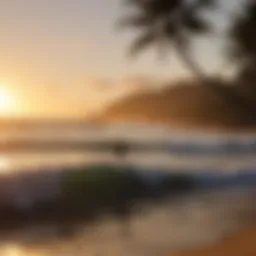 Sunset silhouette at Keiki Beach