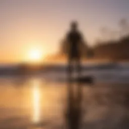 Sunset Silhouette of Surfer