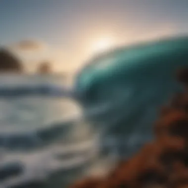 Aerial View of Waves Breaking on a Reef