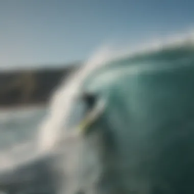 Surfer Navigating a Challenging Point Break