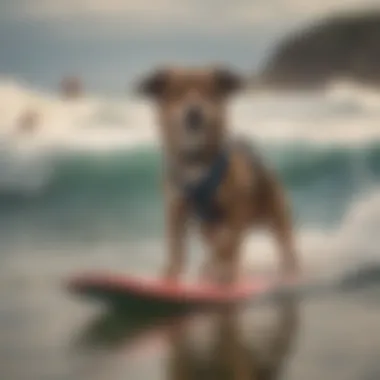 Surf Dog Ricochet interacting with children at a charity event