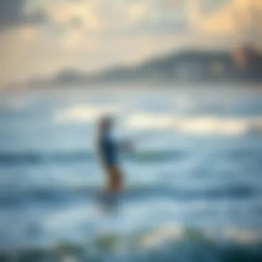 Casting Lines in Naples Surf An angler casting a line into the surf with the Naples coastline in the background