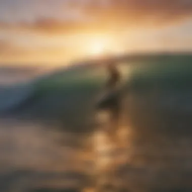 Surfer riding a wave at Sunset Beach