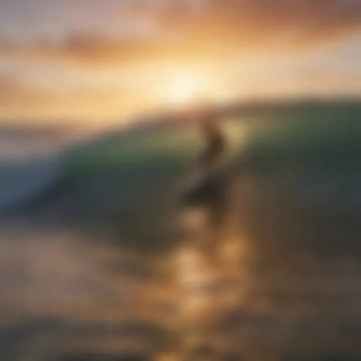 Surfer riding a wave at Sunset Beach