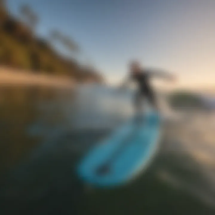 Scenic beach shot with surfer using Go Pro Surfboard Mount