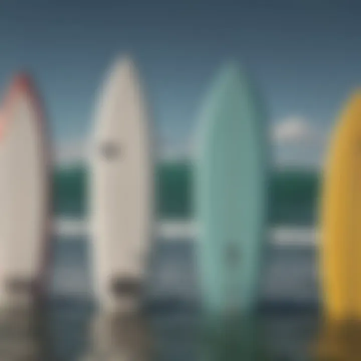 Surfboard Size Comparison in Water