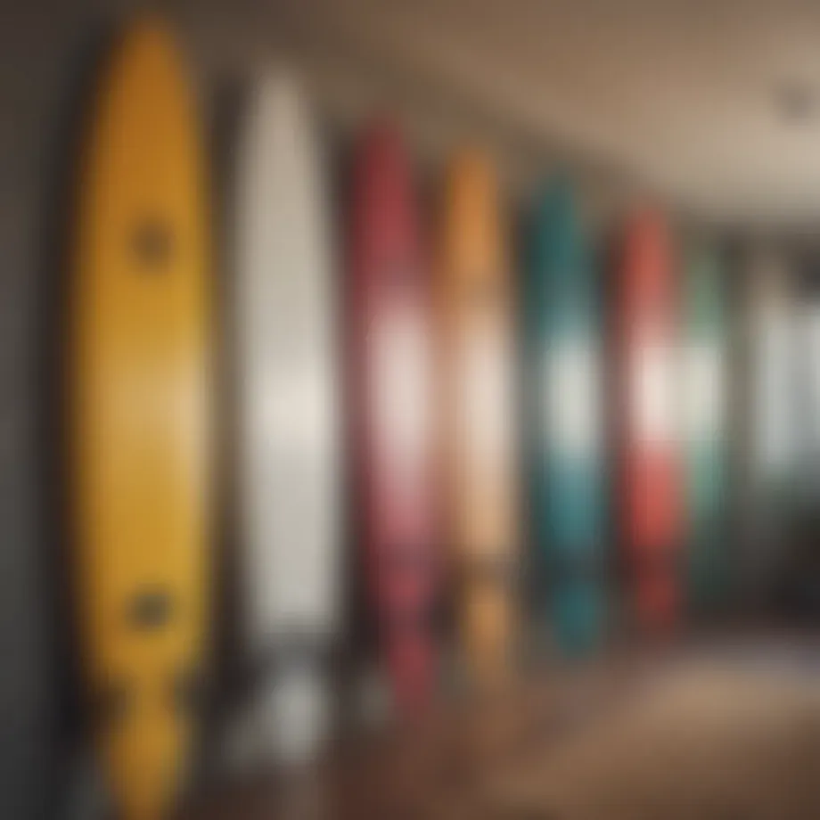 Surfboard Wall Mounts in Modern Interior Setting