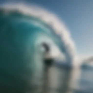 Surfboarder Mastering a Powerful Wave Crest