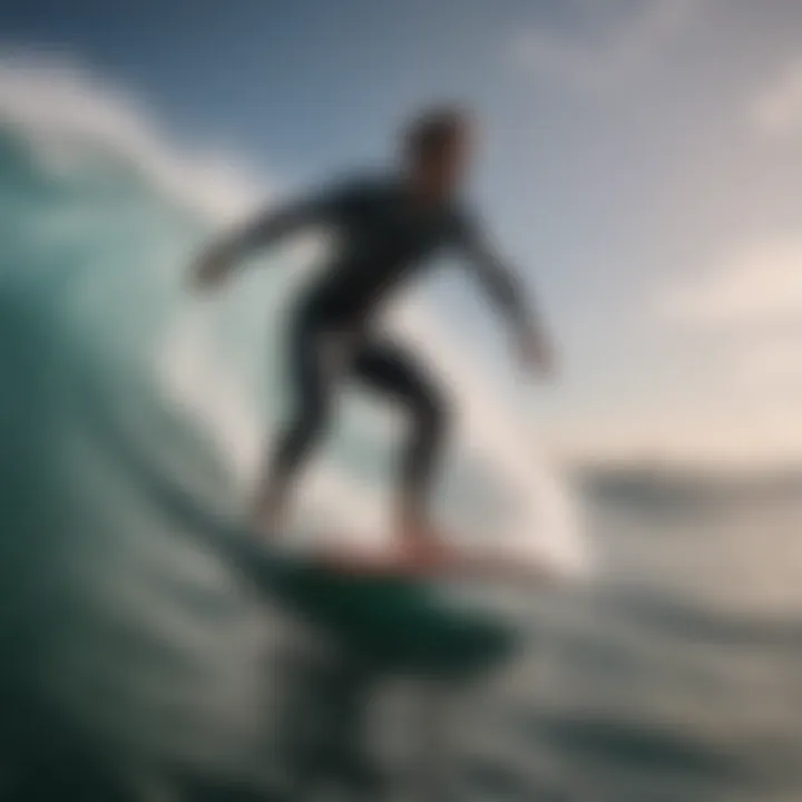 Surfboarder Embracing the Power of the Ocean