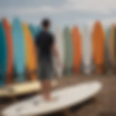 Surfboarding enthusiasts choosing Morey boards