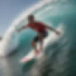 Graceful Surfboarder Mastering the Wave