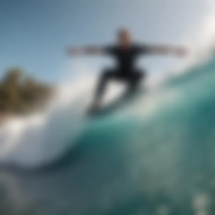 Surfboarder executing a smooth turn in the half pipe