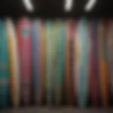 Surfboards in vibrant colors at Ron Jon Surf Shop