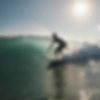 Surfer carving through a wave in Playa Venao