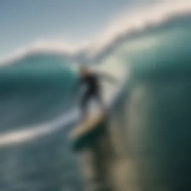 Surfer catching a wave on a high-performance surfboard