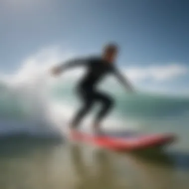 Action Shot of Surfer Riding 40-Inch Boogie Board