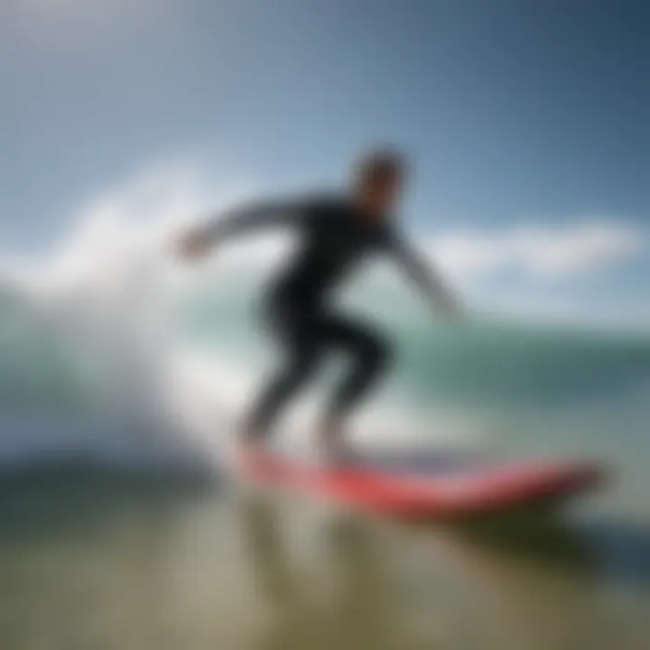 Action Shot of Surfer Riding 40-Inch Boogie Board